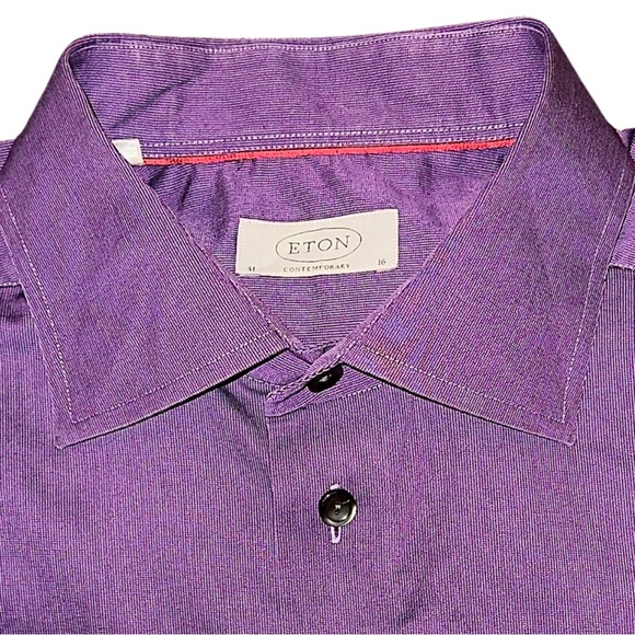 ETON of Sweden Contemporary Fit Dress Shirt Purple - Picture 5 of 7